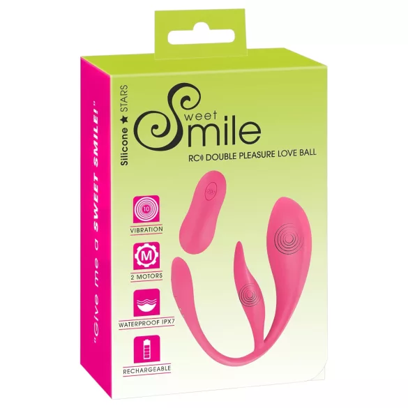 SMILE - носимо акумулаторно вибриращо яйце с радио управление (розово)