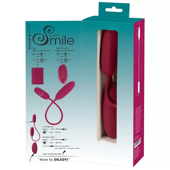 Smile - вибриращо яйце дуо - за вагина и анал - дистанционно