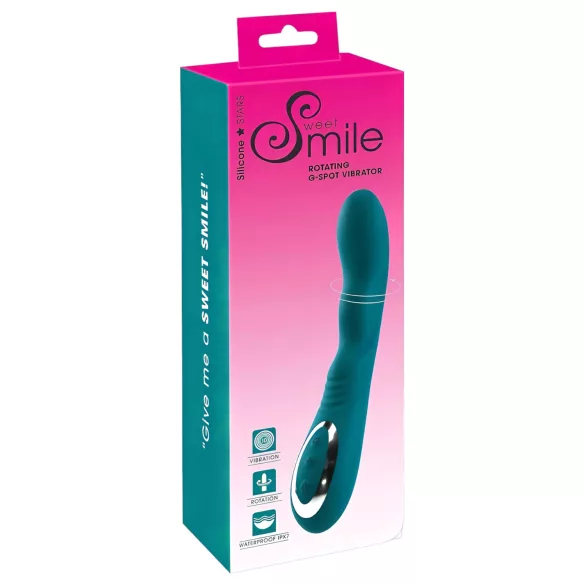 SMILE - вибратор за G-точка с презареждане, водоустойчив, въртящ се, зелен