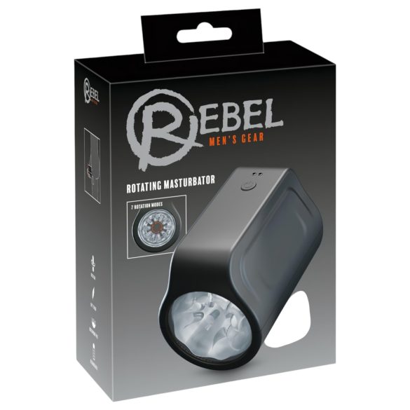 Rebel - водоустойчив въртящ се мастурбатор - черен