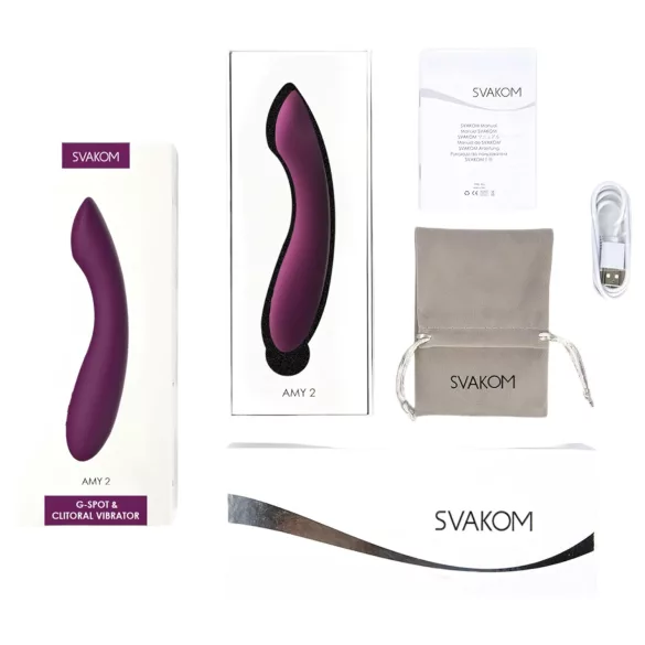 Svakom Amy 2 - вибратор за G-точка - водоустойчив, акумулаторен, лилав