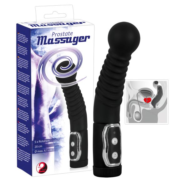 You2Toys - Простата масажор - въртящ се простатен вибратор (черен)