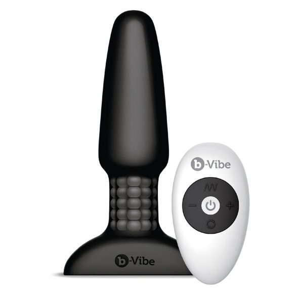 b-Vibe - въртящ се анален вибратор с перли, презареждаем (черен)