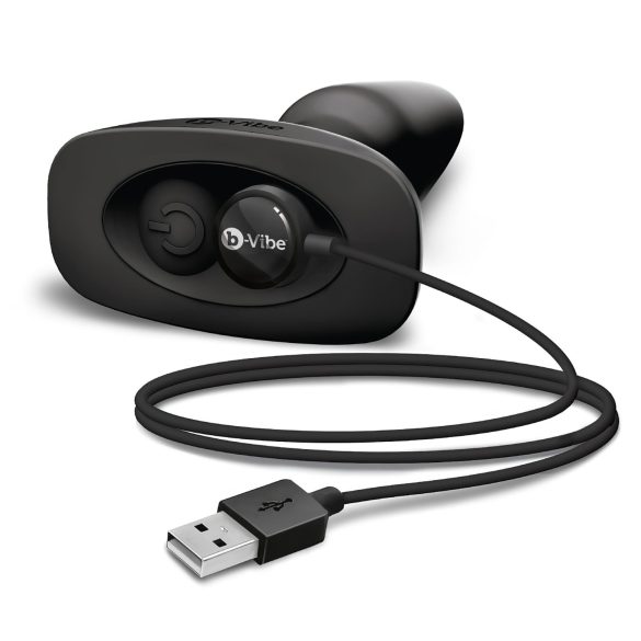 b-Vibe - въртящ се анален вибратор с перли, презареждаем (черен)