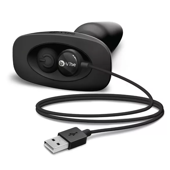 b-Vibe - въртящ се анален вибратор с перли, презареждаем (черен)