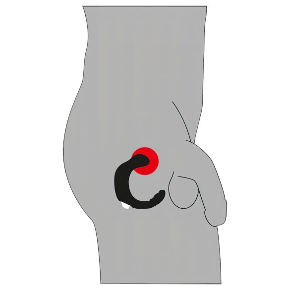 Rebel - вибратор за простата с извита форма - черен