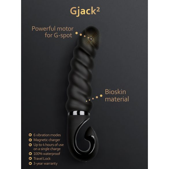 Gvibe G-jack 2- водоустойчив силиконов вибратор с акумулатор (черен)
