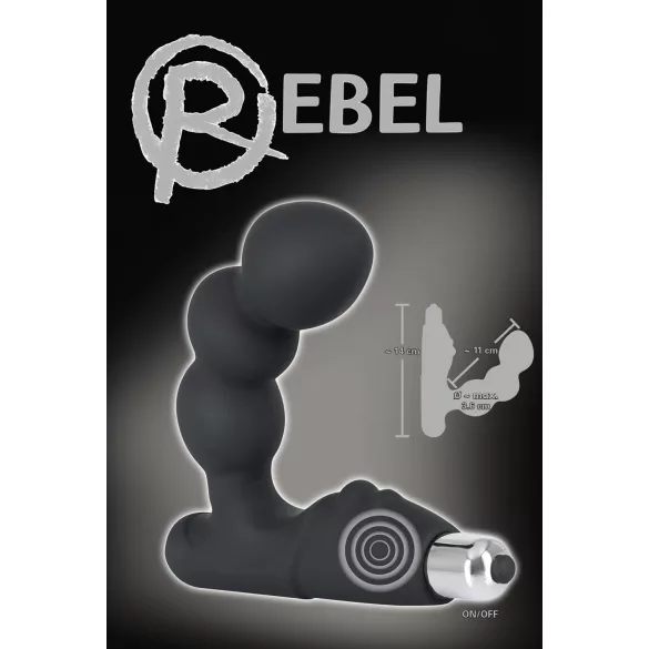 Rebel - вибратор за простата с топчета - черен