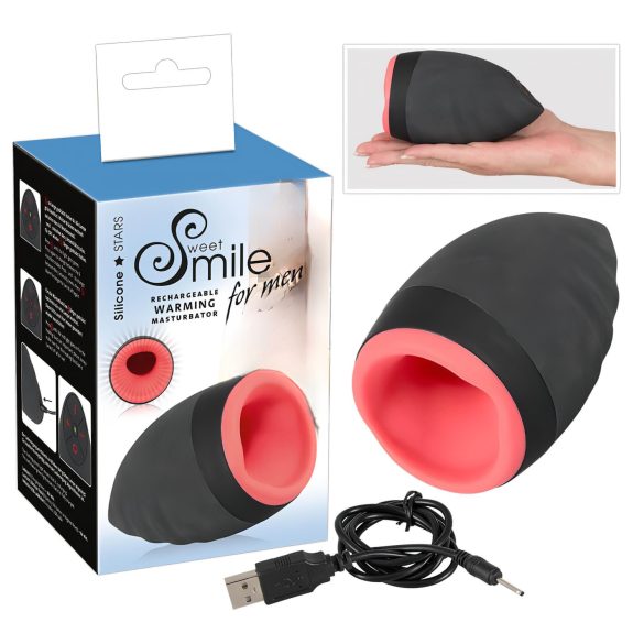 SMILE Warming - акумулаторен, загряващ орален мастурбатор за мъже