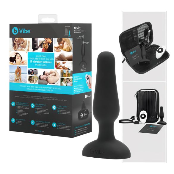b-Vibe Novice - Анален вибратор за начинаещи (черен)