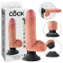 King Cock - вибратор с вендуза - 18 см - телесен цвят