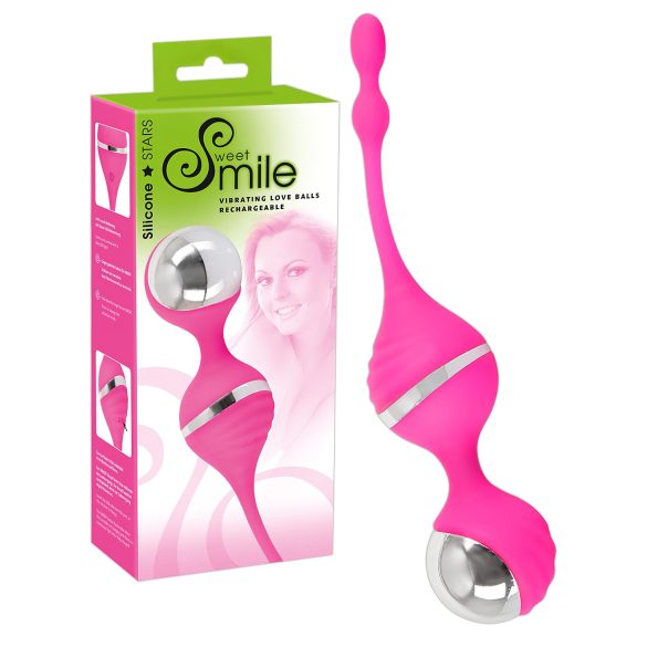 SMILE Любовна топка - вибриращо геиша топче (розово)