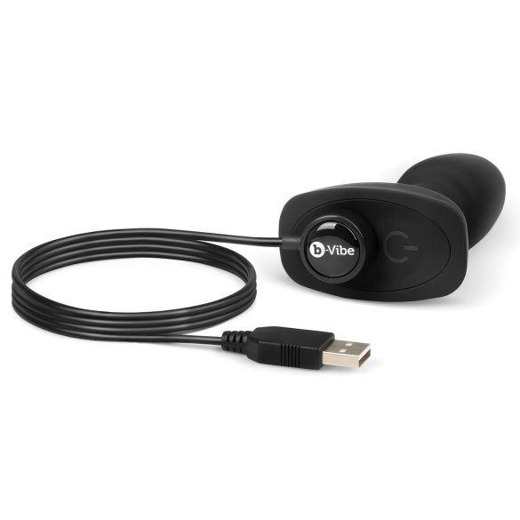 b-Vibe Rimming - анален вибратор с въртящи се перли - черен