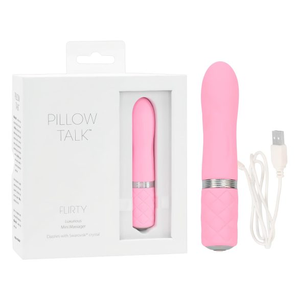 Pillow Talk Flirty - акумулаторен вибратор пръчка (розов)