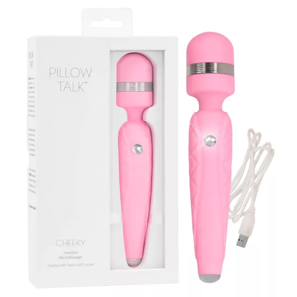 Pillow Talk Cheeky Wand - акумулаторен масажор вибратор (розов)