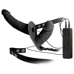   Double Thruster - пенис колан с двоен вибратор - черен