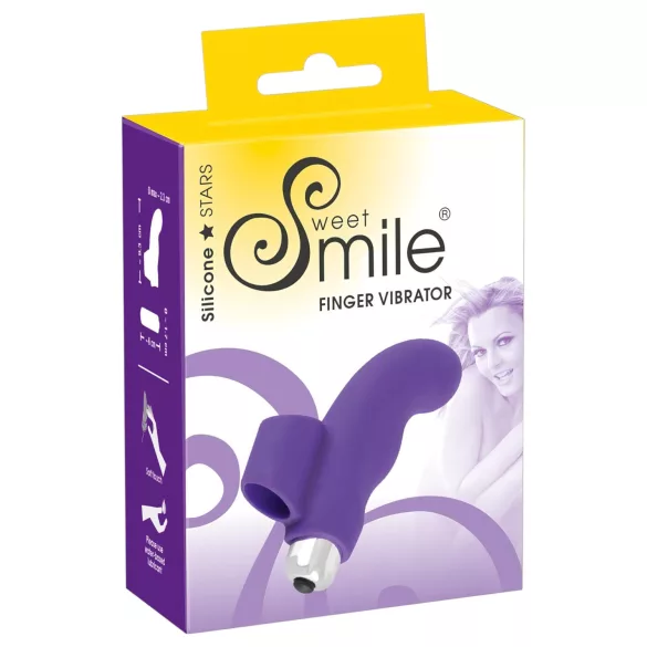 SMILE - вибратор за пръсти - вълнообразна форма - силикон, лилав