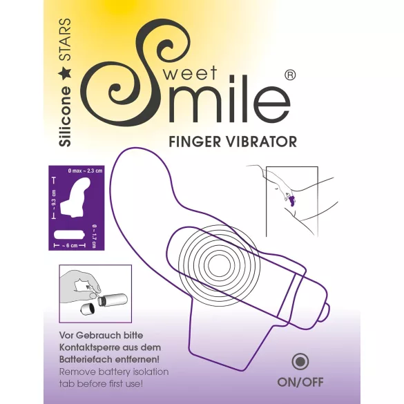 SMILE - вибратор за пръсти - вълнообразна форма - силикон, лилав