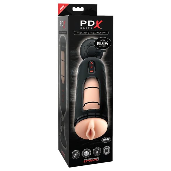 PDX Elite Mega Milker - вибрираща мастурбаторна играчка (черна)