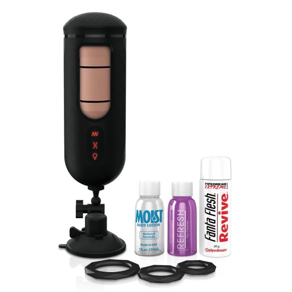 PDX Elite Mega Milker - вибрираща машинка за пенис - черен мастурбатор