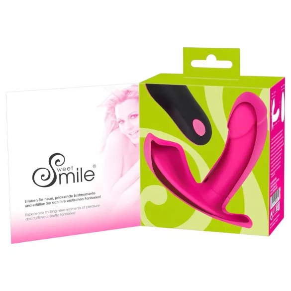 SMILE - вибриращо страпон бельо с дистанционно управление - акумулаторно, розово
