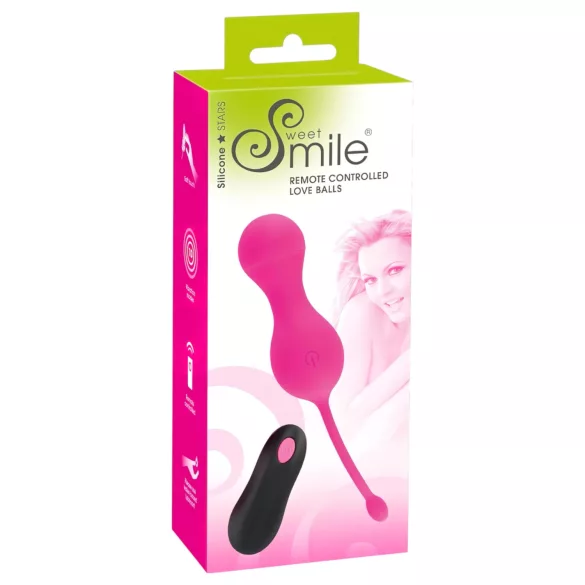 SMILE - вибриращо яйце с дистанционно - акумулаторно - розово