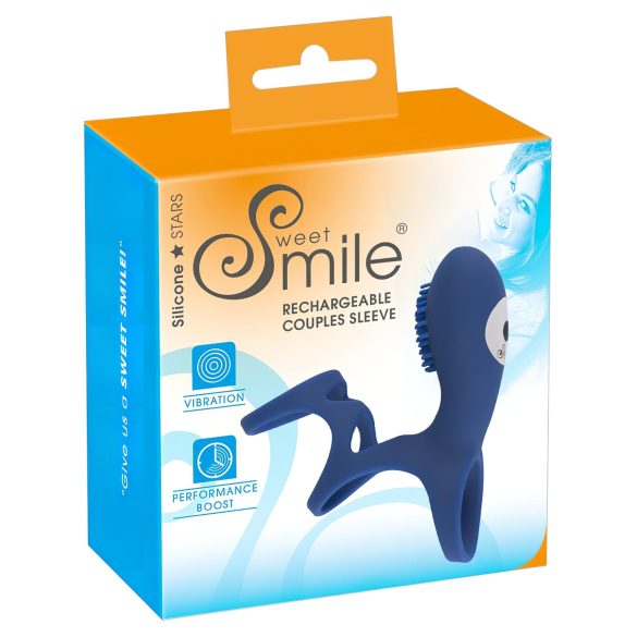 SMILE Couple - акумулаторен, вибриращ ръкав за пенис (син)