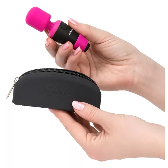 PalmPower Pocket Wand - мини вибратор масажор - розово/черно