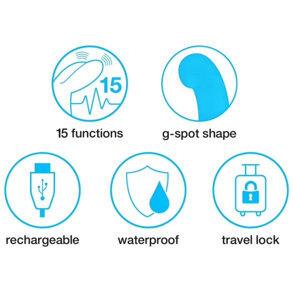 Happyrabbit - вибратор за G-точка - тънък - черен