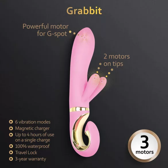 G-Vibe GRabbit - G-точка вибратор с 3 мотора, акумулаторен - розов