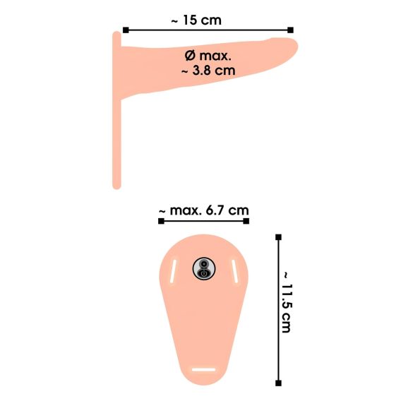 You2Toys - страп-он вибратор с презареждаща батерия - естествен цвят