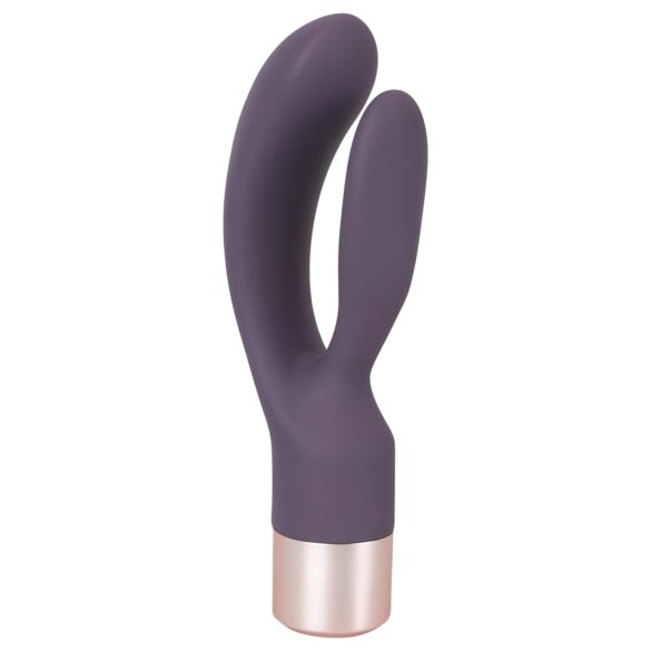 You2Toys Elegant Double - акумулаторен вибратор с клиторна стимулираща ръка (лилав)