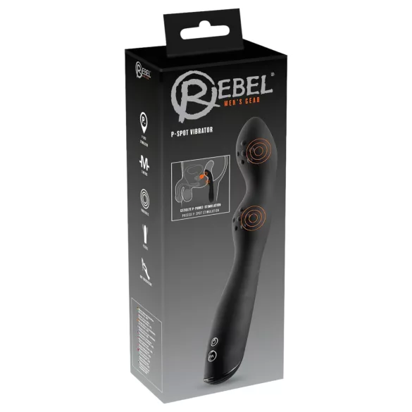 Rebel - простатен вибратор с 2 мотора - черен