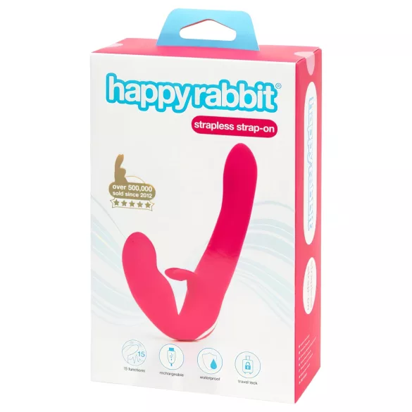 Happyrabbit - страплес вибратор за двойки - вибриращ - розов