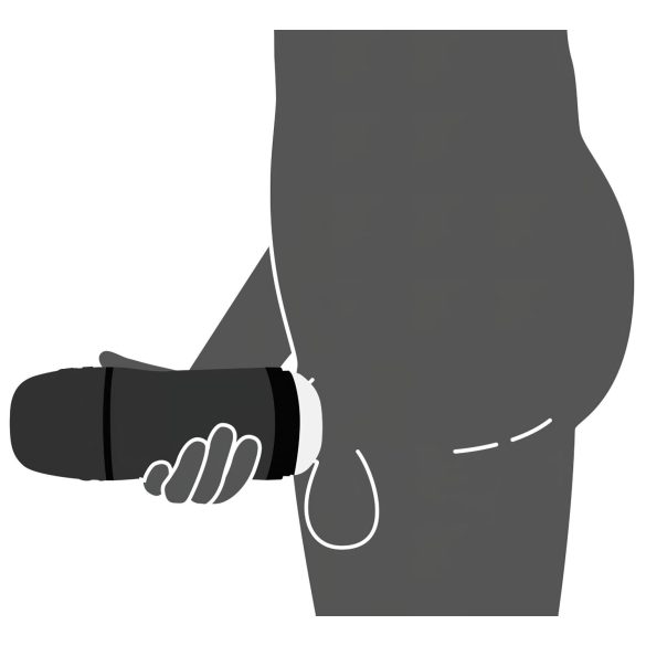 Rebel - мастурбатор 2в1 със засмукване и вибрация - черен