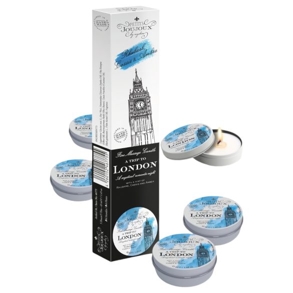 Масажна свещ London - ревен и амбър (5x43ml)