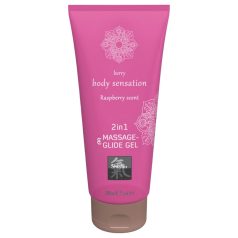   Shiatsu - масажен лубрикант 2в1 - аромат на малина - 200 мл