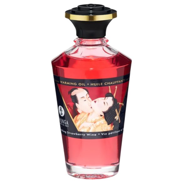 Shunga - затоплящо масажно олио - шампанско и ягода (100ml)