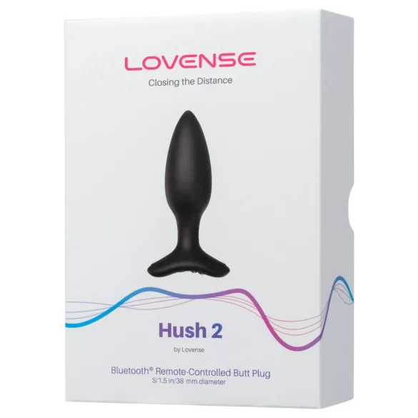 Lovense Hush 2 S - Анален вибратор с управление чрез приложение (38 мм, черен)