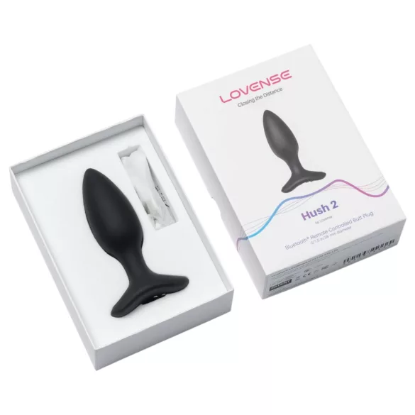 Lovense Hush 2 S - Анален вибратор с управление чрез приложение (38 мм, черен)
