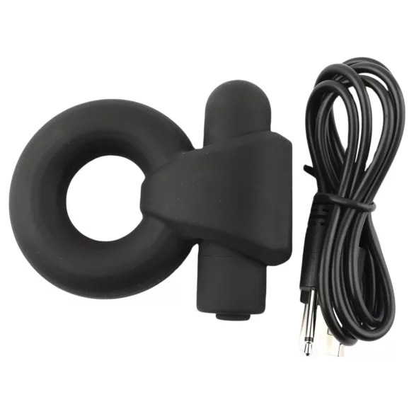 Pulselock Vantr - вибриращ пенис и тестикуларен пръстен с акумулаторна батерия (черен) - 25 мм