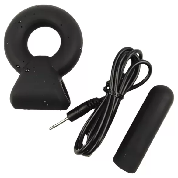 Pulselock Vantr - вибриращ пенис и тестикуларен пръстен с акумулаторна батерия (черен) - 25 мм
