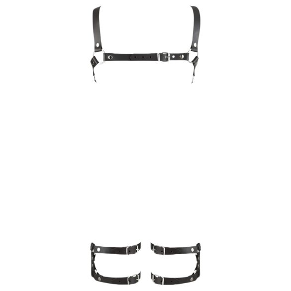 ZADO - кожен боди с каишки - черен