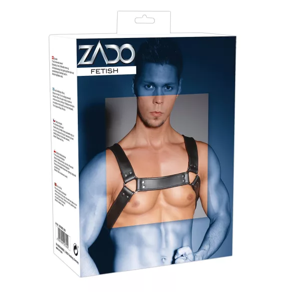 ZADO - кожен нагръдник - черен