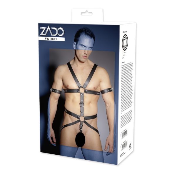 ZADO - кожен боди с презрамки - за мъже - L/XL