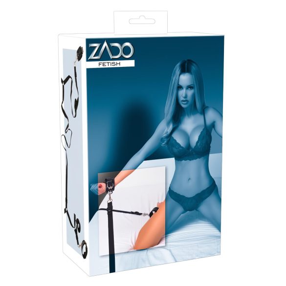 ZADO - комплект кожени белезници за легло (черни)