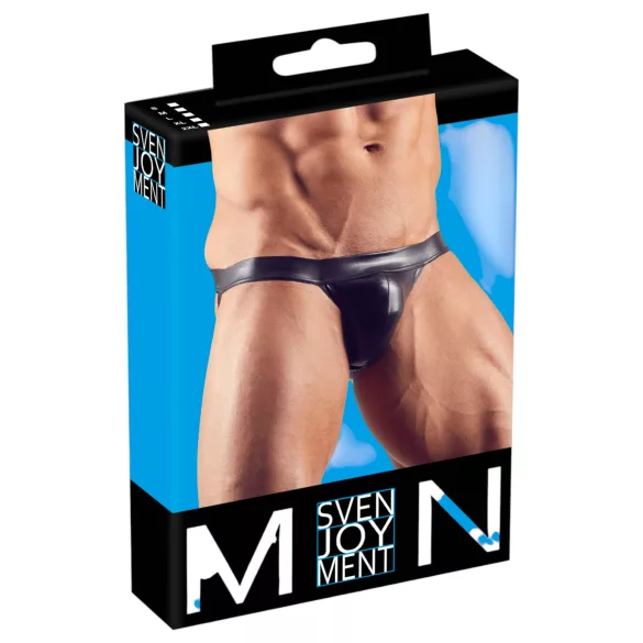 Svenjoyment - мъжки бляскав джокстрап - черен - L