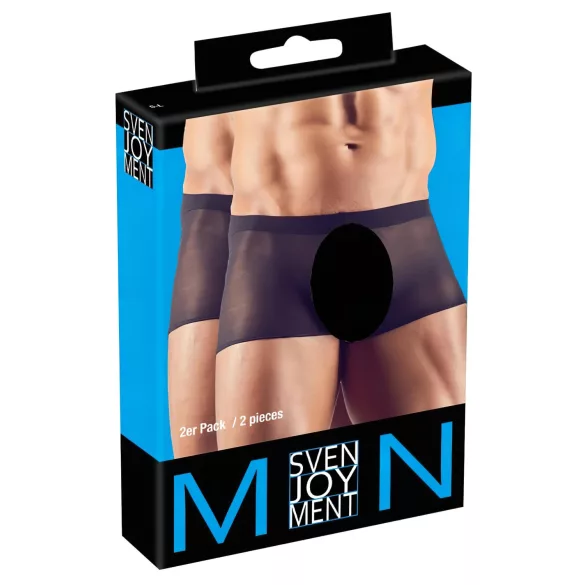 Svenjoyment - мъжки прозрачни боксерки комплект - черен - 2 части - S-L