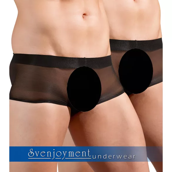 Svenjoyment - мъжки прозрачни боксерки комплект - черен - 2 части - S-L