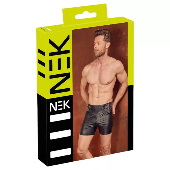 NEK - мъжки шорти - удължени - метална катарама - черни